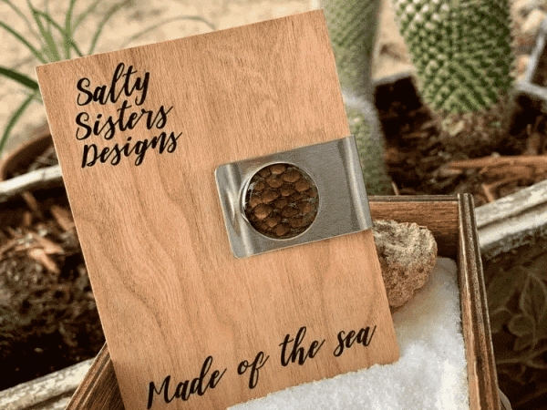 Salty Sister Fish Leather Money Clip