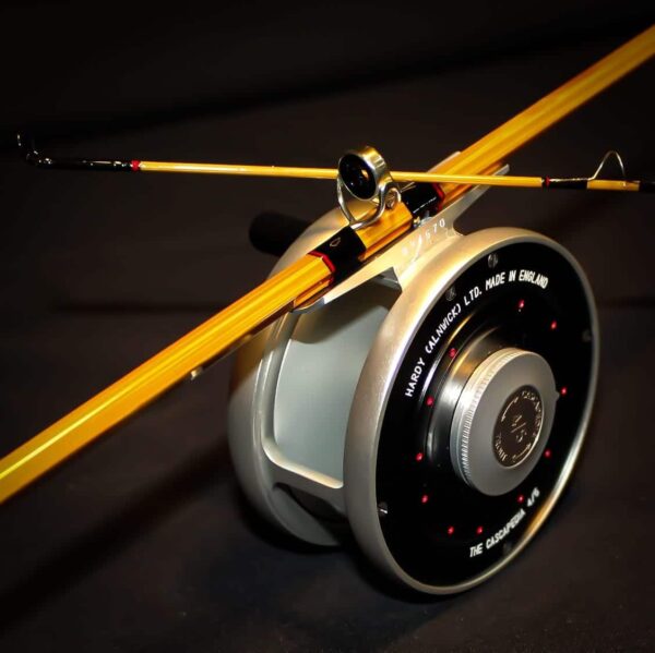 Hardy reel with a bamboo fly rod