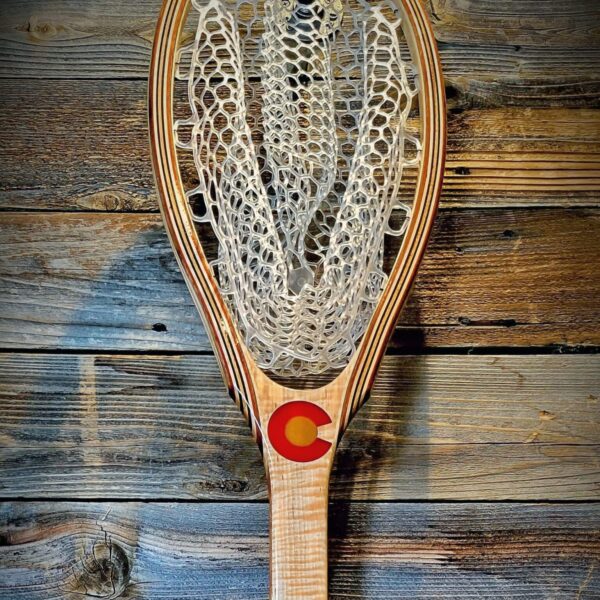 Slim maple wood Colorado fishing net.