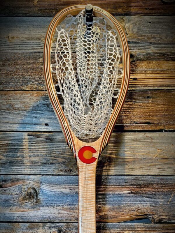 Slim maple wood Colorado fishing net.