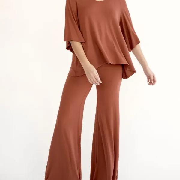 Studio Ko Bamboo Loungewear Set in Rust