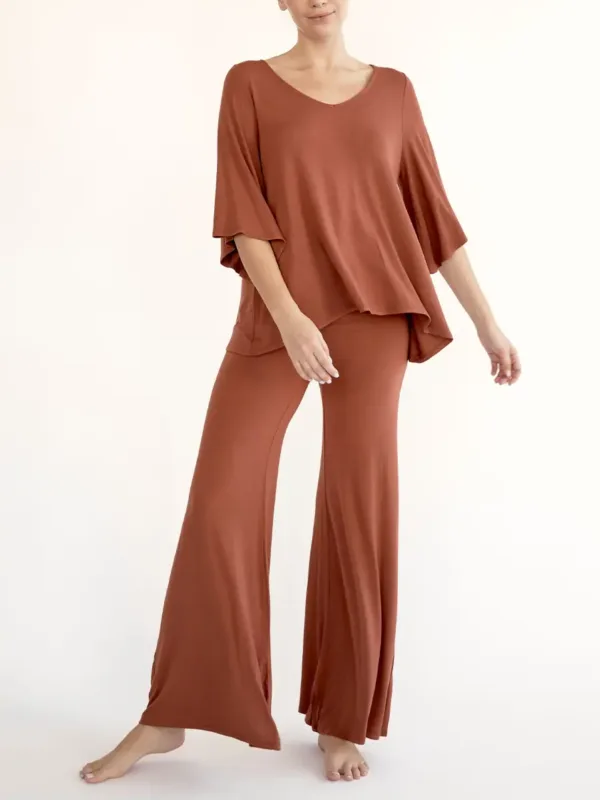 Studio Ko Bamboo Loungewear Set in Rust