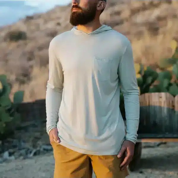 Yucatan Bamboo Hoodie Shirt in Flats Green