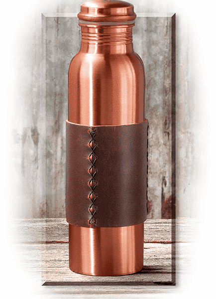 Logo embossed copper water bottle