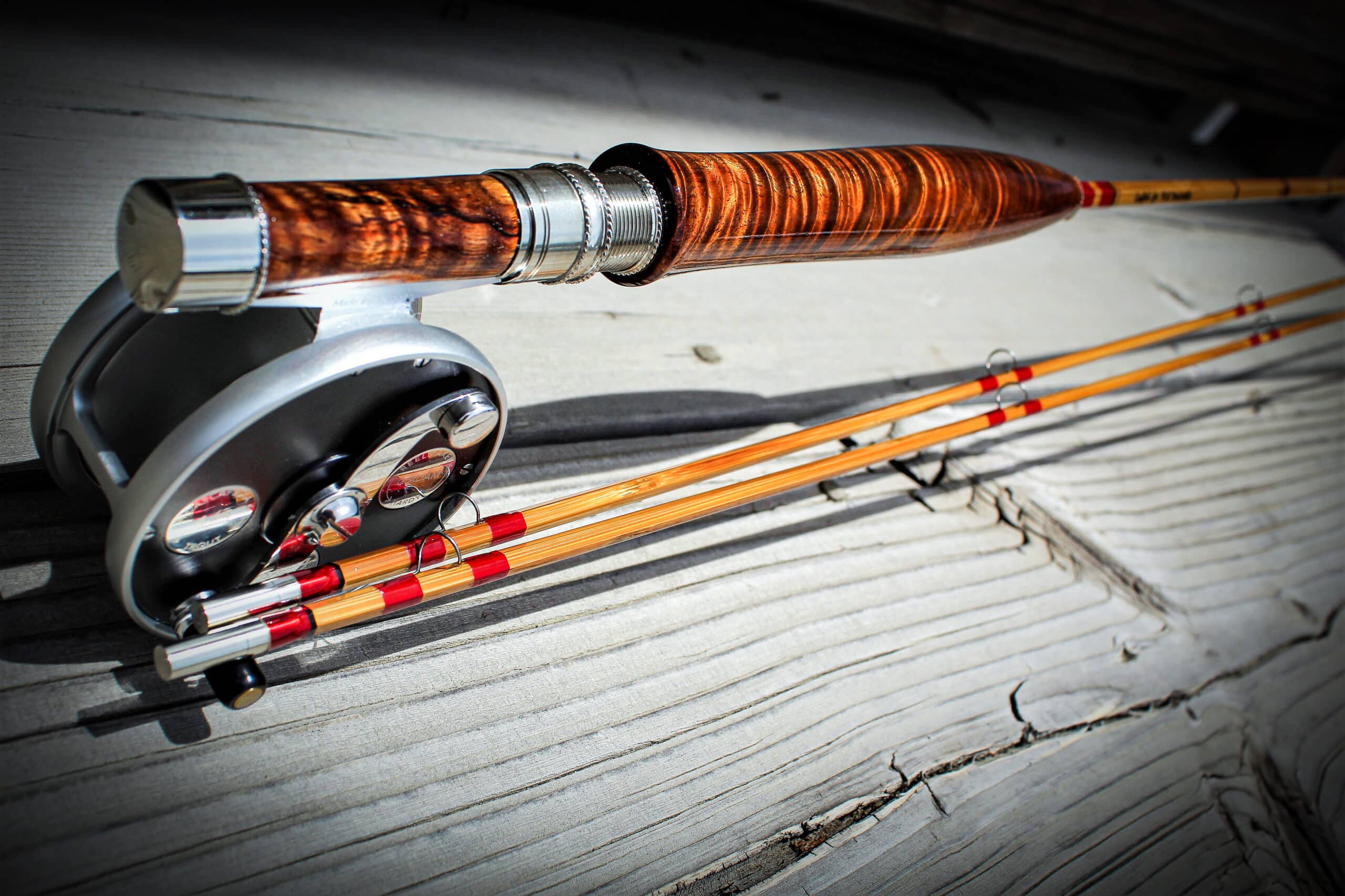 Curly Koa wood grip Revered Collection Bamboo Fly Rod.