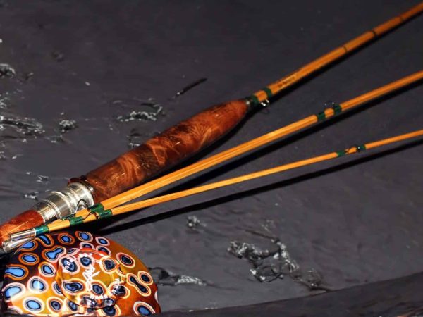Handcrafted two piece bamboo fly rod.