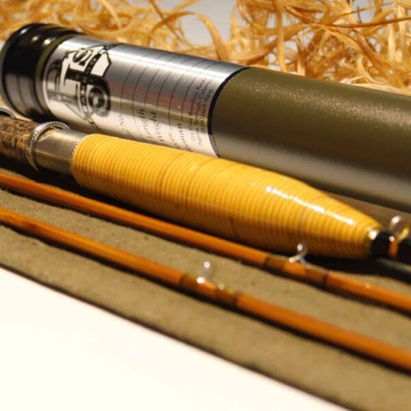 Rattan grip bamboo fly rod