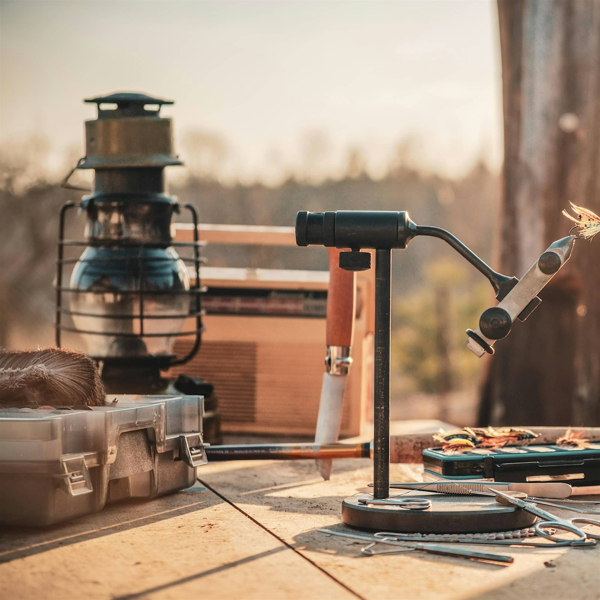 Fly Tying Vise on a Table