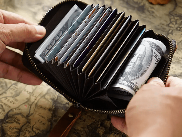 Credit Card Holder, Genuine Leather Wallet - PJ's Fine Bamboo Rods