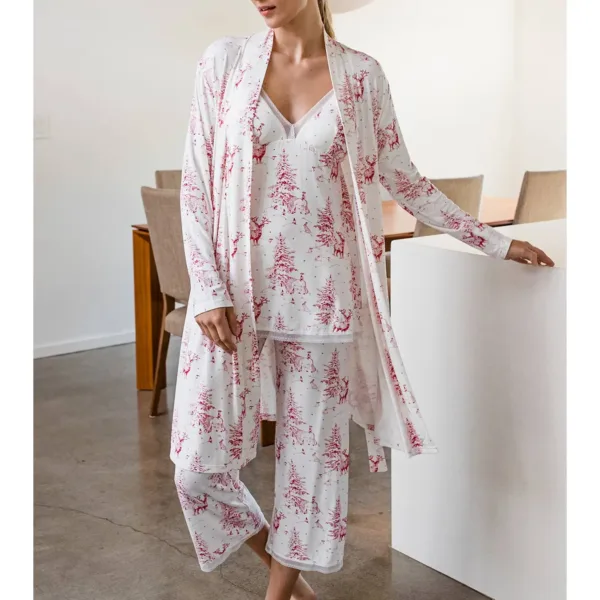 Bamboo Pajamas in a Crimson Unicorn patern