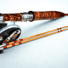 Bamboo fly rod with reel and wood handle
