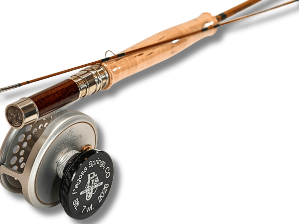 Bamboo Fly Rod Handle and reel with engraved cap